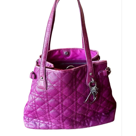 Christian Dior Cannage Panarea Magenta Quilted Tote Bag w/ COA - Picture 12 of 16